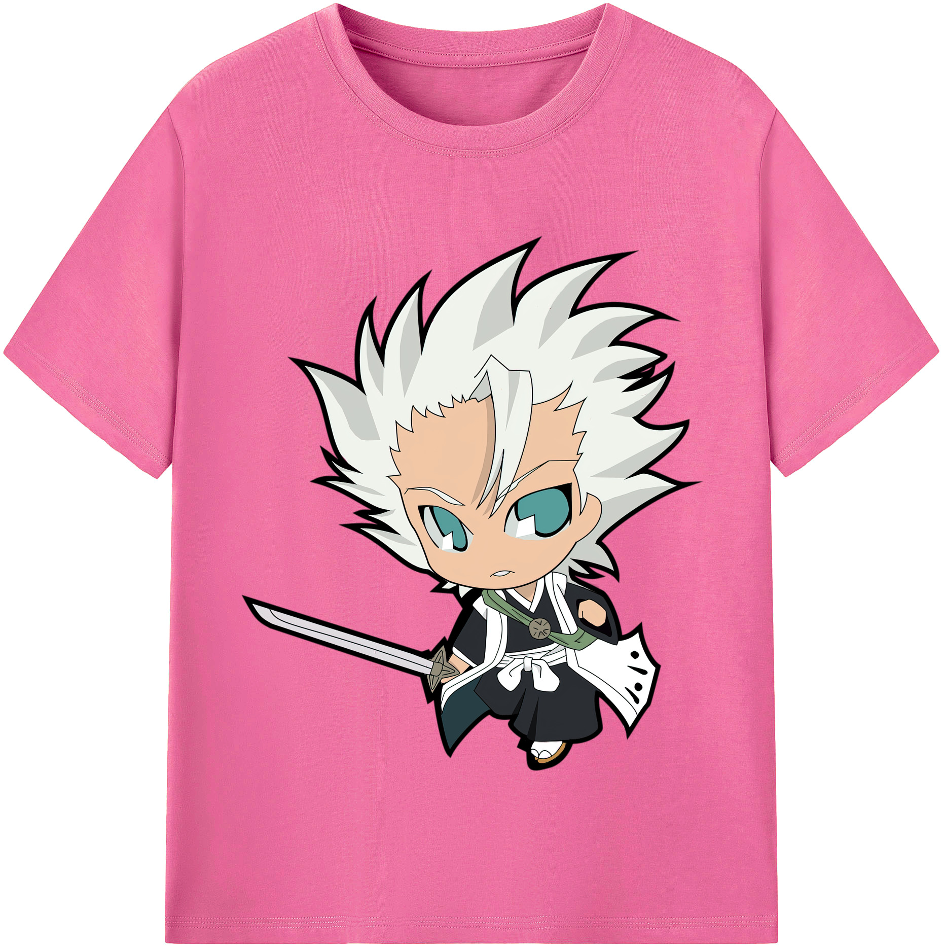 （画像用） ブリーチ 日番谷冬獅郎（ひつがや とうしろう） BLEACH Hitsugaya Toushirou レディースカジュアルプリントTシャツ（綿100％）